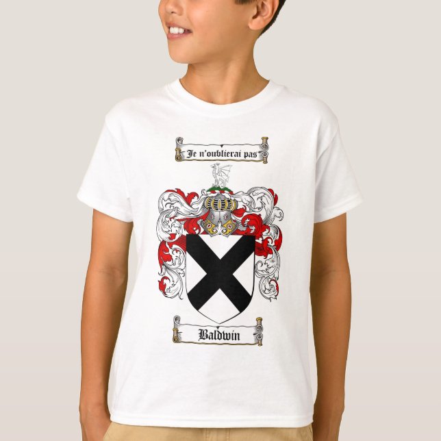 BALDWIN FAMILY CREST -  BALDWIN COAT OF ARMS T-Shirt (Front)