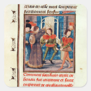 Baldwin I  Sixth Count of Hainaut crowned Square Sticker