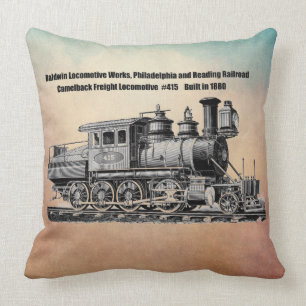 Baldwin Locomotive Works Camelback #415 Throw Pillow