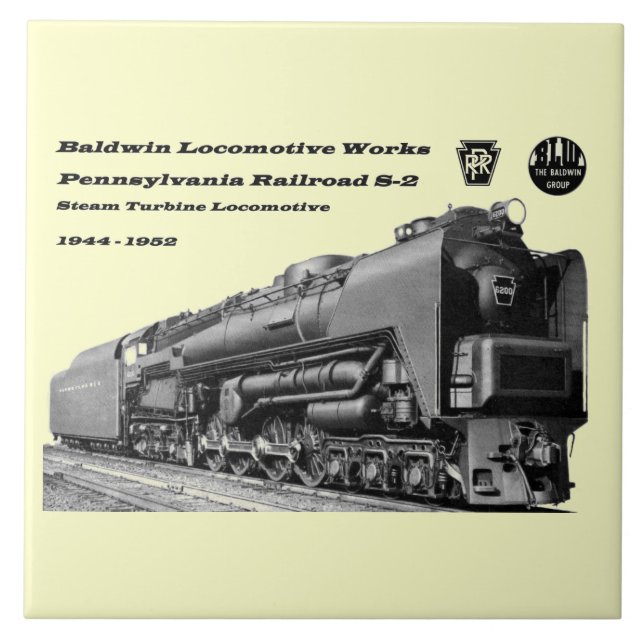 Baldwin Locomotive Works S-2 PRR Steam Turbine Tile (Front)