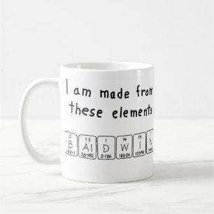 Baldwin periodic table name mug