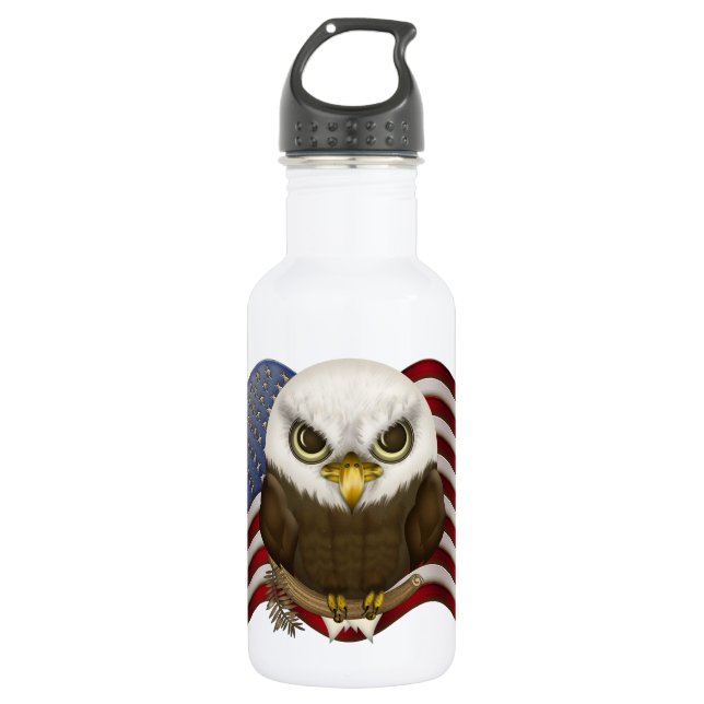Baldwin The Cute Bald Eagle 532 Ml Water Bottle (Front)