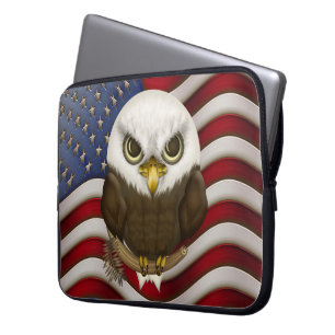 Baldwin The Cute Bald Eagle Laptop Sleeve