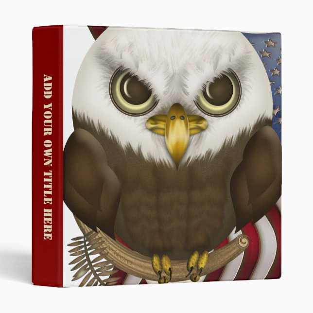 Baldwin The Cute Bald Eagle Personalized Binder (Front/Spine)