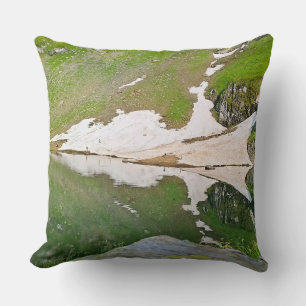 Balea Lake Alpine Landscape - Wild Nature Romania Throw Pillow