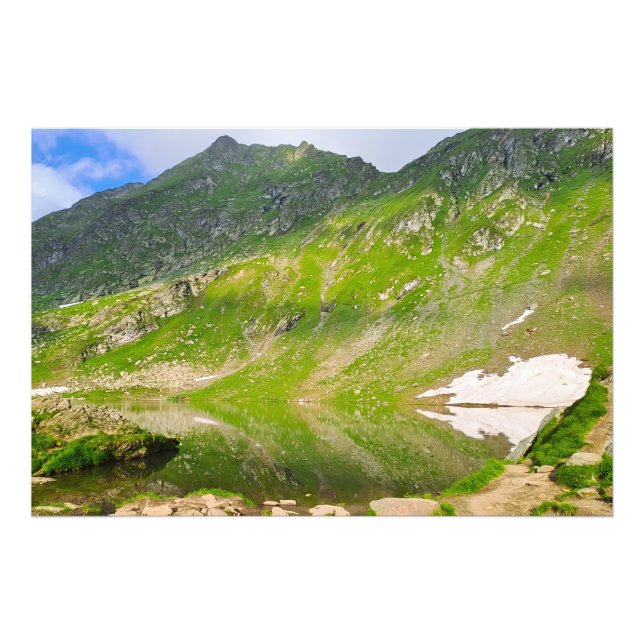Balea Lake Mountain Slope – Romania Alpine Print (Front)