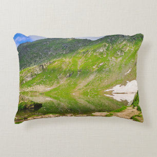 Balea Lake Mountain Slope – Romania Alpine Print Accent Pillow