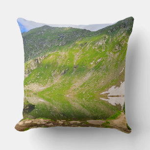Balea Lake Mountain Slope – Romania Alpine Print Throw Pillow