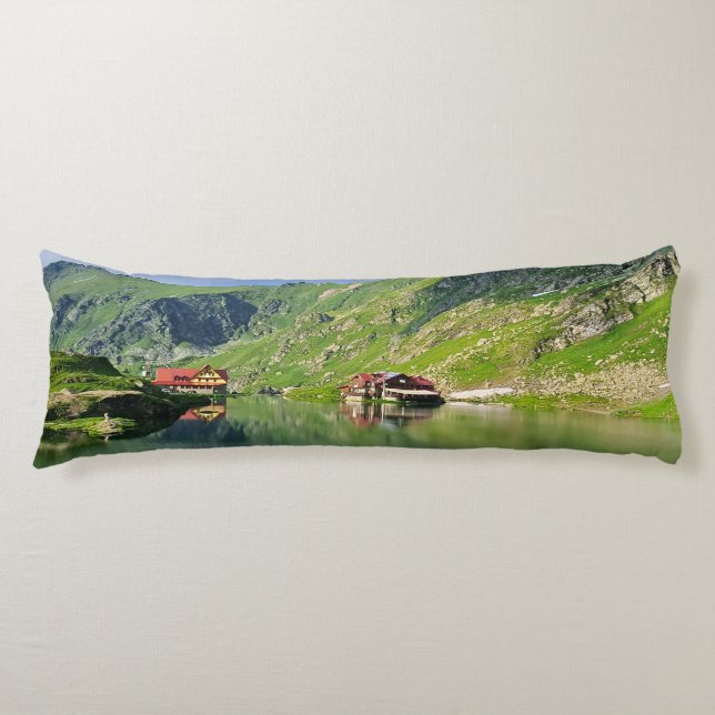 Balea Lake Reflection – Carpathian Alpine Print Body Pillow (Front)
