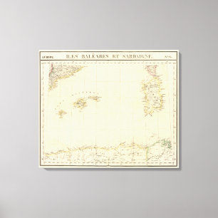 Balearic Islands and Sardinia Europe 25 Canvas Print