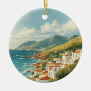 Balearic Islands Vintage French Riviera Travel Ceramic Ornament