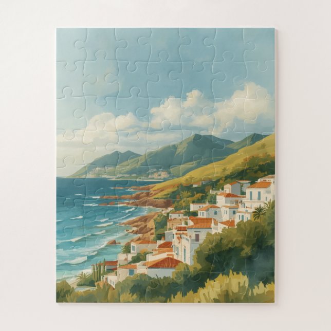 Balearic Islands Vintage French Riviera Travel Jigsaw Puzzle (Vertical)