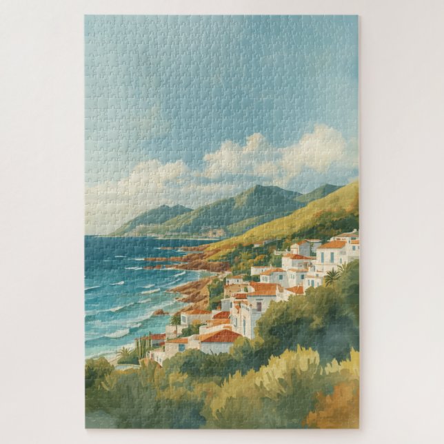 Balearic Islands Vintage French Riviera Travel Jigsaw Puzzle (Vertical)