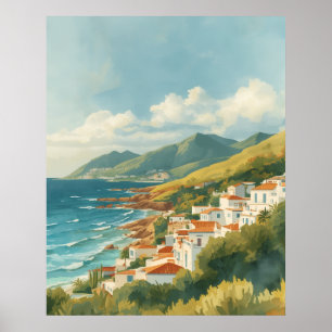 Balearic Islands Vintage French Riviera Travel Poster