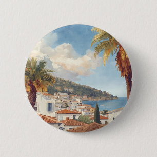 Balearic Islands Vintage French Travel 2 Inch Round Button