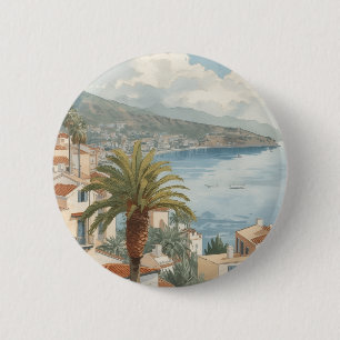 Balearic Islands Vintage French Travel 2 Inch Round Button