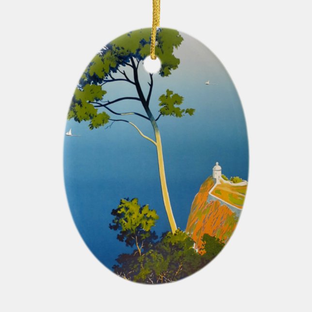 Balearic Islands Vintage French Travel Ceramic Ornament (Front)