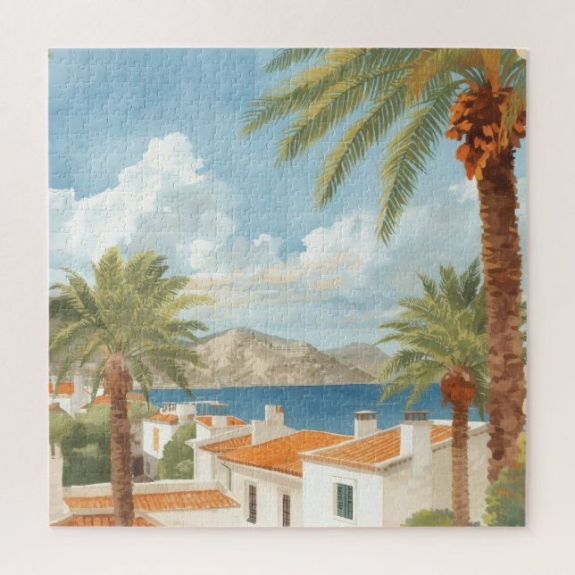 Balearic Islands Vintage French Travel Jigsaw Puzzle (Vertical)