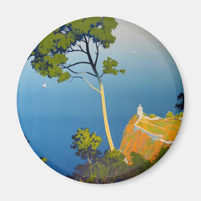 Balearic Islands Vintage French Travel Magnet (Front)