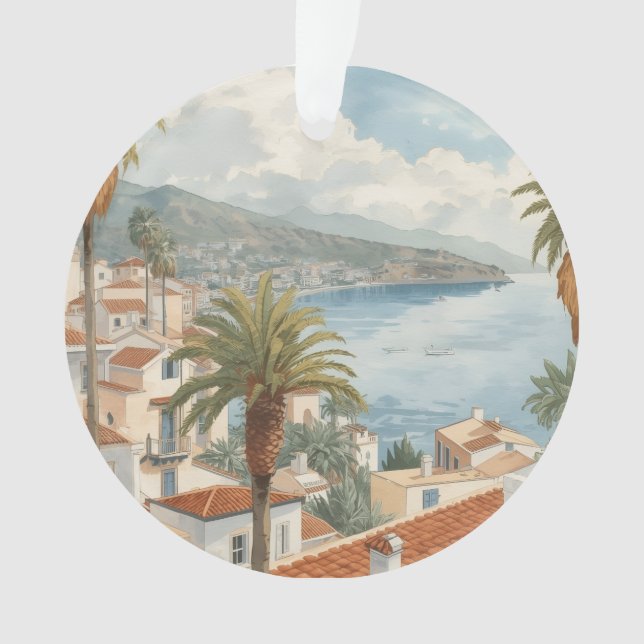 Balearic Islands Vintage French Travel Ornament (Front)