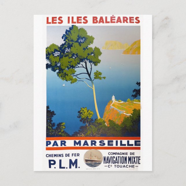 Balearic Islands Vintage French Travel Postcard (Front)