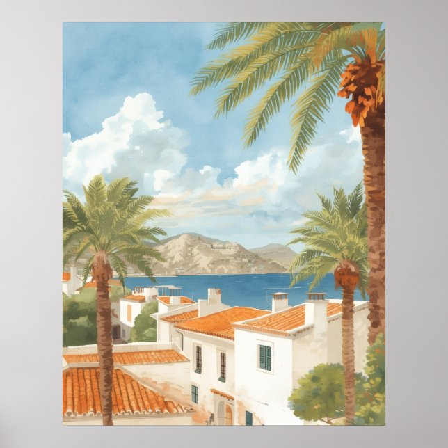 Balearic Islands Vintage French Travel Poster (Front)