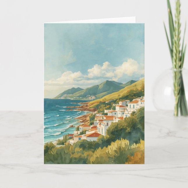Balearic Islands Vintage French Travel Riviera Card (Front)