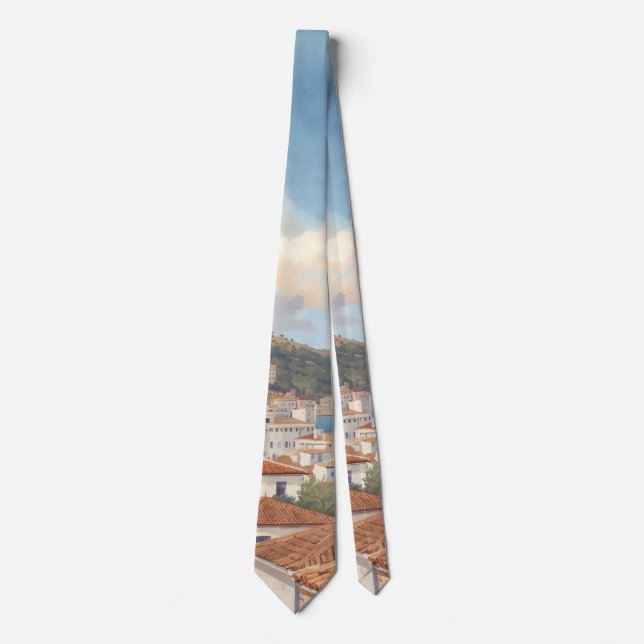 Balearic Islands Vintage French Travel Tie (Front)
