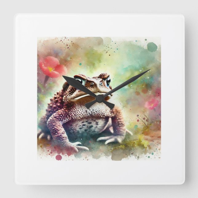 Balearic toad 060824AREF133 - Watercolor Square Wall Clock (Front)