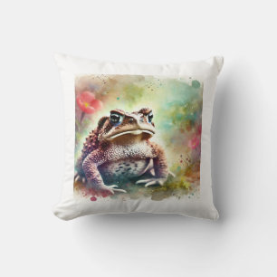 Balearic toad 060824AREF133 - Watercolor Throw Pillow