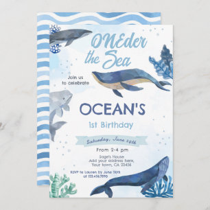Baleine 1er anniversaire Invitation