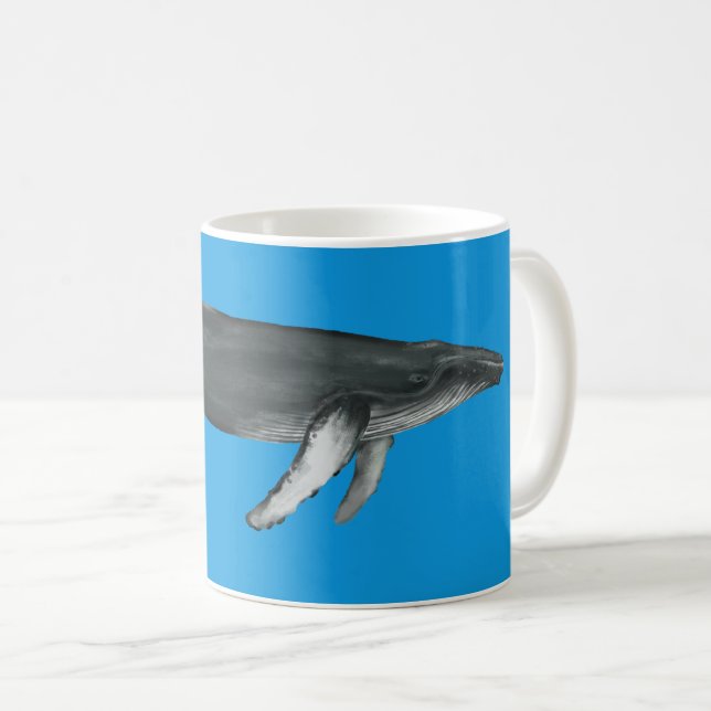 Baleine à bosse bleu Mug (Devant droit)