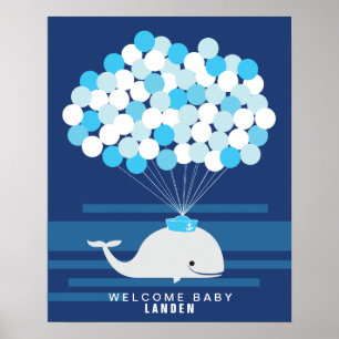 Baleine Baby shower livre d'or Imprimer