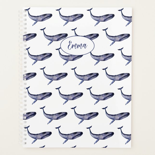 Baleine bleu aquarelle (Devant)