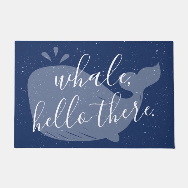 Baleine bleue, bonjour là tapis de porte (Devant)