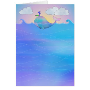 Baleine - Carte d'art 5 po x 7 po