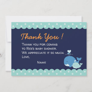 Baleine Carte de remerciements