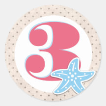 Baleine d'un Stickers Round Anniversaire