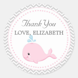Baleine Faveur Étiquette Merci Sticker