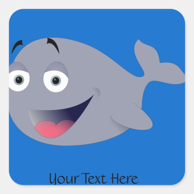 Baleine joyeuse sur Stickers Bleus (Devant)