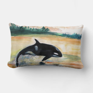 Baleine Jumping Orca Lumbar Coussin 33 cm x 53 cm