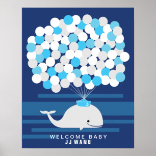 Baleine Livre d'or pour une baby shower à imprim