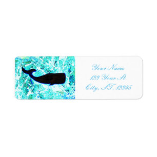 baleine noire nageant le zazzle de Thunder_Cove
