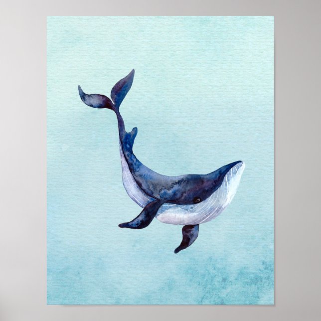 Baleine, sous la mer, décoration murale de nurseri (Devant)