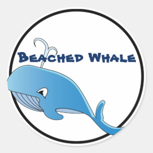 Baleine - Sticker rond classique,  brillant