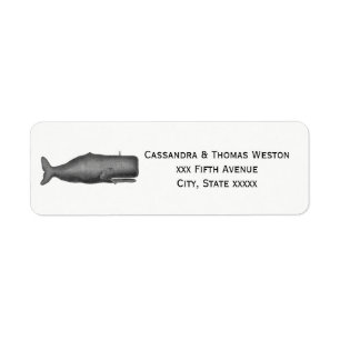 Baleine stylisée du XIXe siècle de style vintage #