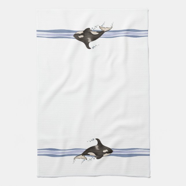 Baleine tueuse - Serviette de cuisine (Vertical)