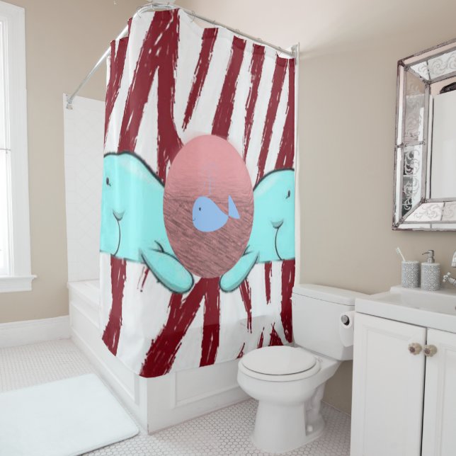 Baleines à rideau de douche (En situation)