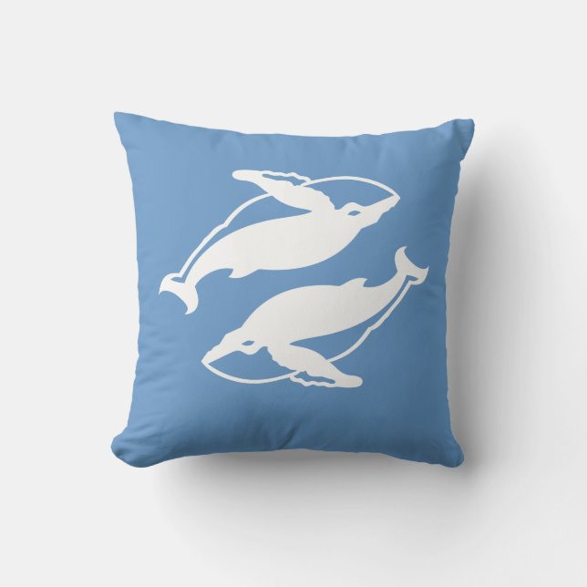 baleines blanches sur oreiller bleu (Recto)