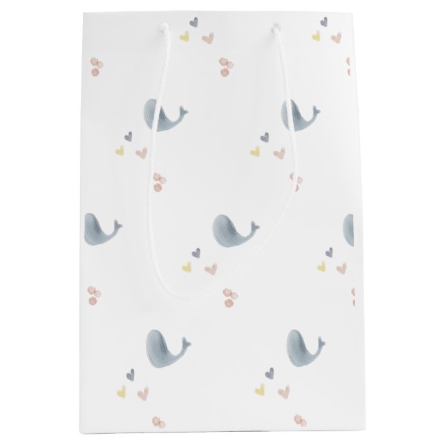 Baleines et Coeurs Sac cadeau (Devant)